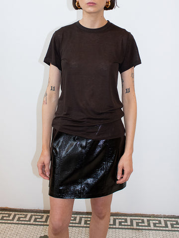 LVIR Glossy Faux Leather Cargo Mini Skirt - Stand Up Comedy
