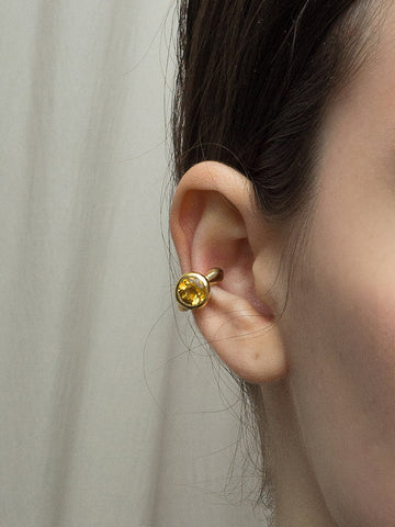 Faris Oh Ear Cuff, Gold/Citrine - Stand Up Comedy
