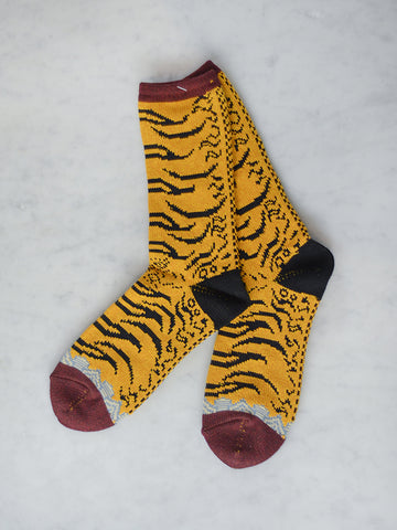 Kapital 84 Yarns Tiger Socks, Yellow - Stand Up Comedy