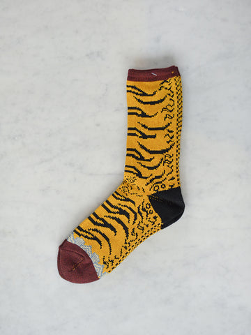 Kapital 84 Yarns Tiger Socks, Yellow - Stand Up Comedy