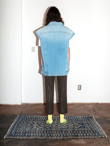Martine Rose Denim Gilet, Bleached Wash - Stand Up Comedy