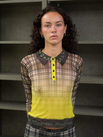 Ottolinger Mesh Polo, Yellow Plaid - Stand Up Comedy