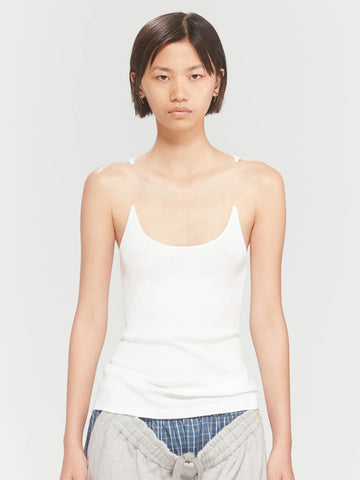 Y/Project Invisible Strap Tank Top, White