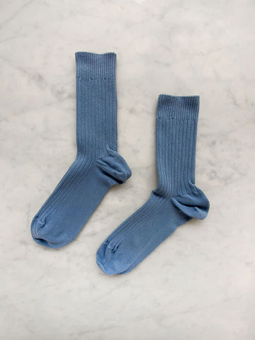 Baserange Rib Ankle Sock, Mid Isatis Blue - Stand Up Comedy