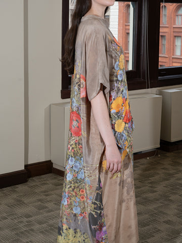 Anntian Silk Dress, Print F - Stand Up Comedy