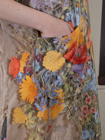 Anntian Silk Dress, Print F - Stand Up Comedy