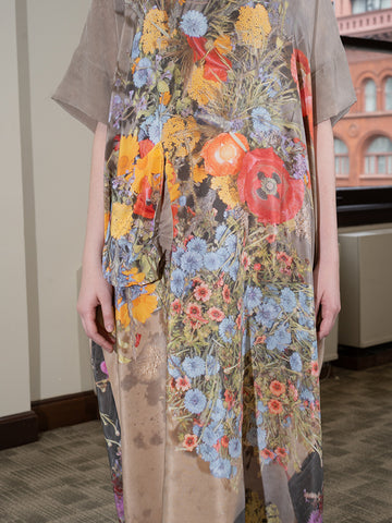 Anntian Silk Dress, Print F - Stand Up Comedy