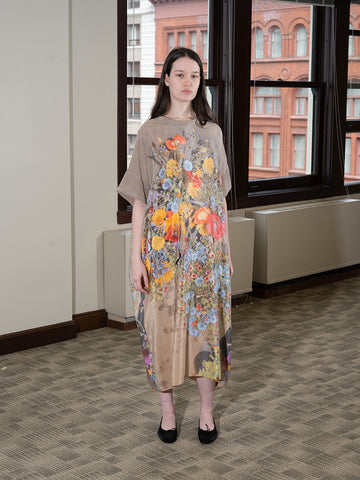 Anntian Silk Dress, Print F - Stand Up Comedy