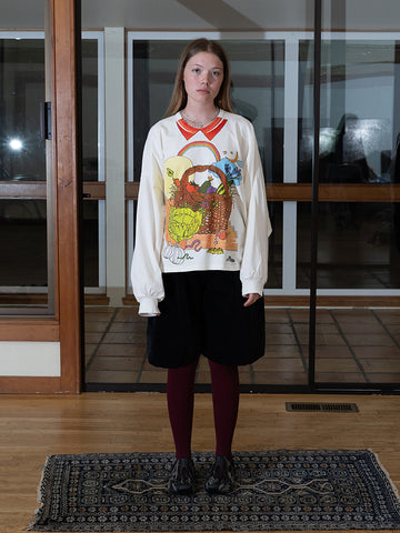 Anntian Sweatshirt, Trompe l'Oeil Veggie Drawing