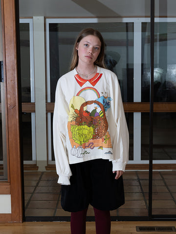 Anntian Sweatshirt, Trompe l'Oeil Veggie Drawing
