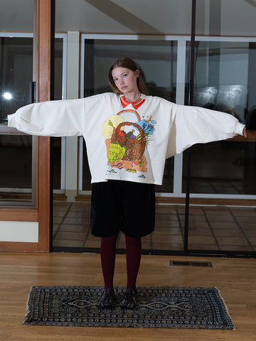 Anntian Sweatshirt, Trompe l'Oeil Veggie Drawing