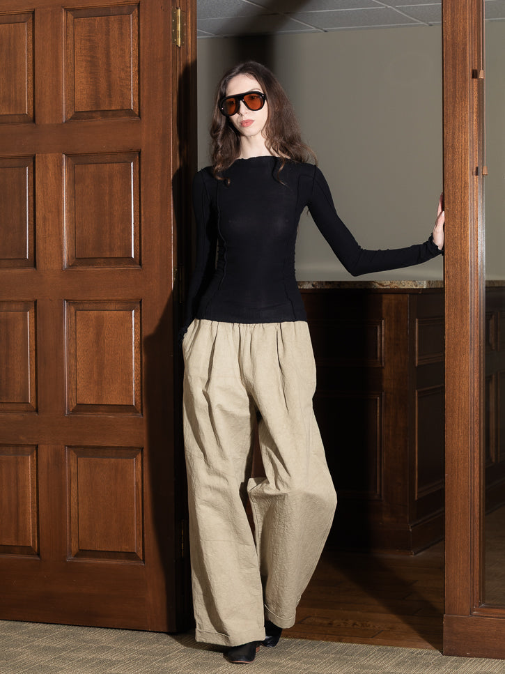 Baserange Omato Long Sleeve Top, Black at Stand Up Comedy