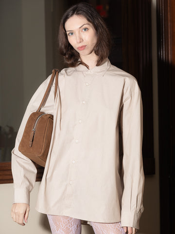 Baserange Claude Shirt, Brown Stripe - Stand Up Comedy