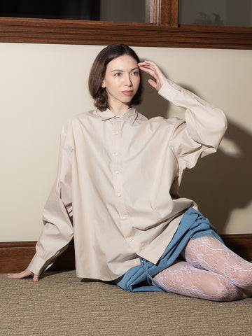 Baserange Claude Shirt, Brown Stripe