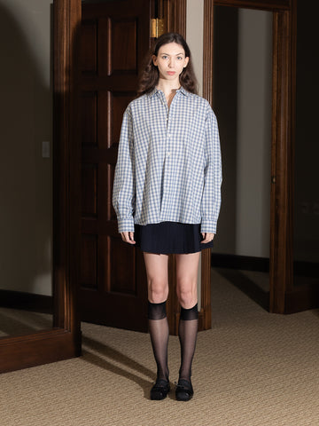 Baserange Claude Shirt, Blue Check - Stand Up Comedy