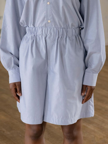 Baserange Claude Shorts, Blue Stripe - Stand Up Comedy