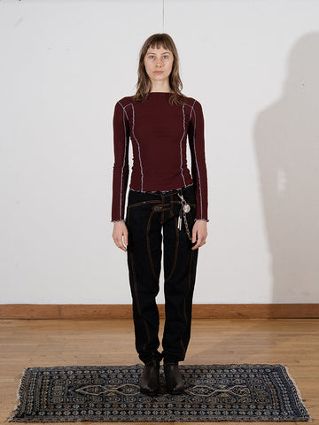 Baserange Omato Long Sleeve Top, Nara Red