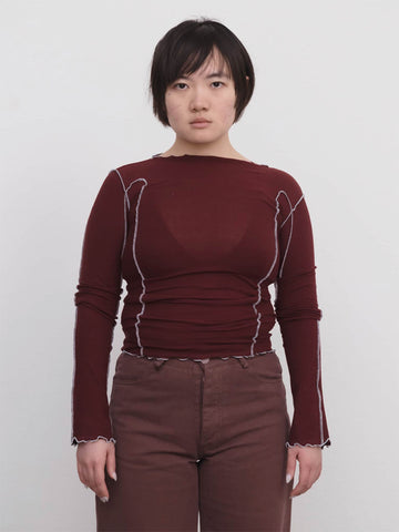 Baserange Omato Long Sleeve Top, Nara Red