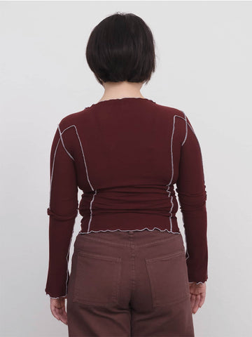 Baserange Omato Long Sleeve Top, Nara Red