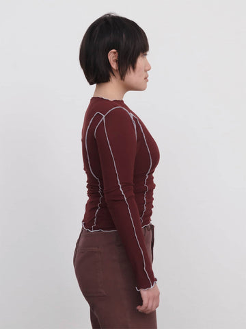 Baserange Omato Long Sleeve Top, Nara Red