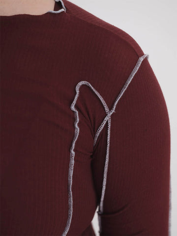 Baserange Omato Long Sleeve Top, Nara Red