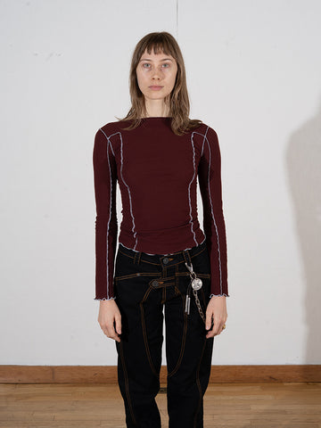 Baserange Omato Long Sleeve Top, Nara Red