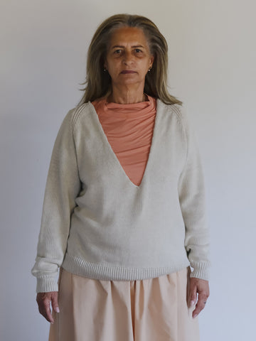 Baserange Soar V-Neck, Grey Melange