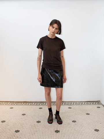 LVIR Glossy Faux Leather Cargo Mini Skirt