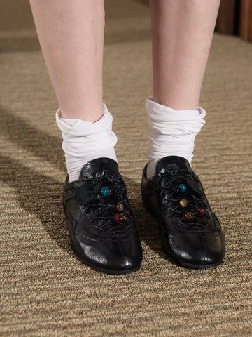 Cecilie Bahnsen Blaise Sneaker, Black Metallic