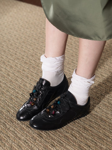 Cecilie Bahnsen Blaise Sneaker, Black Metallic