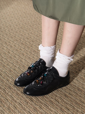 Cecilie Bahnsen Blaise Sneaker, Black Metallic