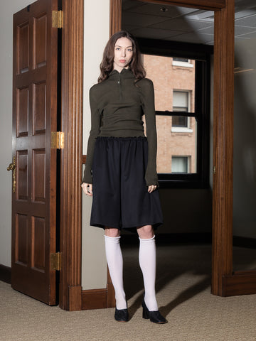 Gabriela Coll No. 259 Loro Piana Summer Wool Short Trouser, Black