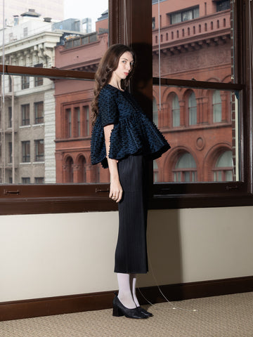 Cecilie Bahnsen CBCasandra Top, Navy - Stand Up Comedy