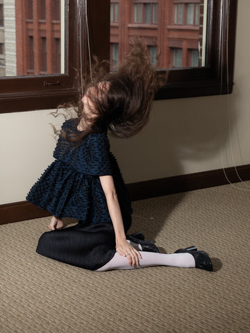 Cecilie Bahnsen CBCasandra Top, Navy - Stand Up Comedy