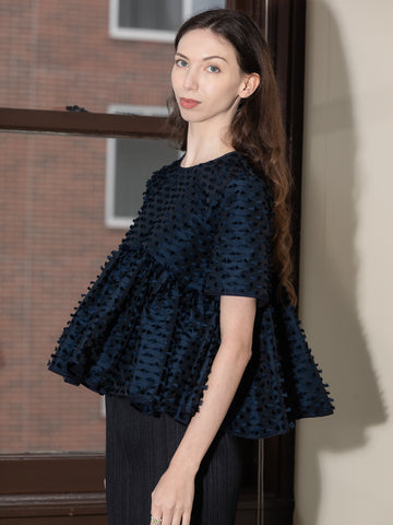 Cecilie Bahnsen CBCasandra Top, Navy - Stand Up Comedy