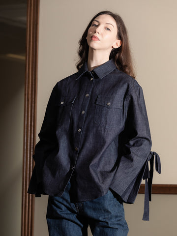 Cecilie Bahnsen CBCoral Shirt, Denim - Stand Up Comedy