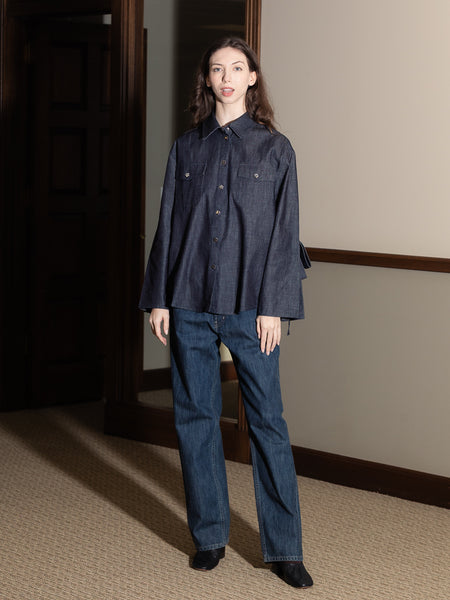 cecilie bahnsen shirt dress Cecilie Bahnsen LONG SHIRT DRESS WITH PLEATS