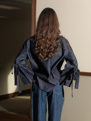 Cecilie Bahnsen CBCoral Shirt, Denim - Stand Up Comedy