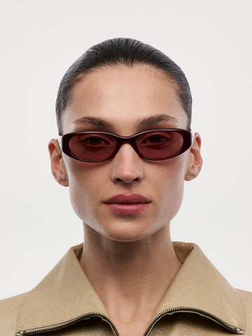 Chimi Dele Sunglasses, Burgundy - Stand Up Comedy