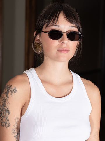 Chimi Titan Oval Sunglasses, Black