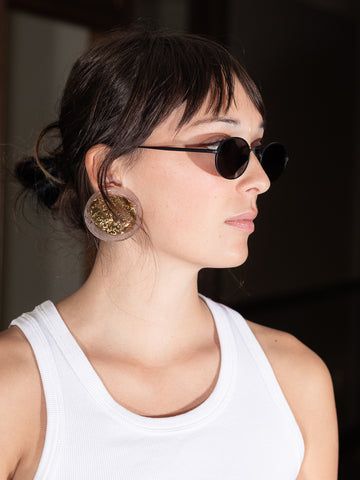 Chimi Titan Oval Sunglasses, Black