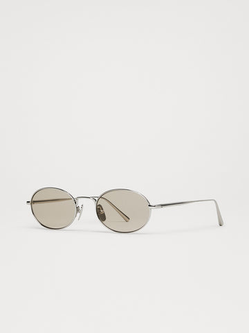 Chimi Titan Oval Sunglasses, Silver