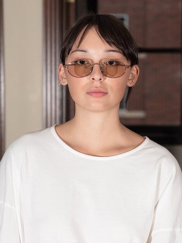 Chimi Titan Oval Sunglasses, Silver