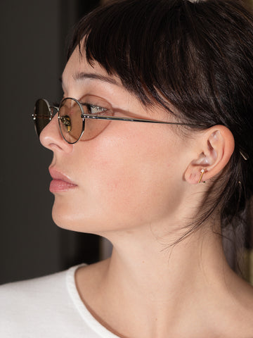 Chimi Titan Oval Sunglasses, Silver