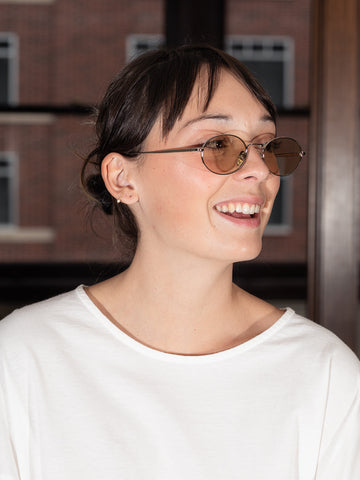 Chimi Titan Oval Sunglasses, Silver