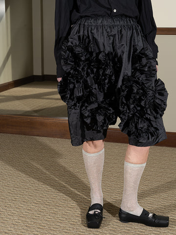 Comme des Garçons Flower Shorts, Black - Stand Up Comedy