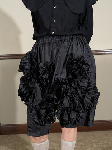 Comme des Garçons Flower Shorts, Black - Stand Up Comedy