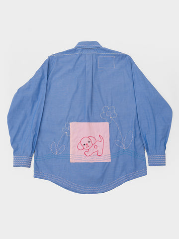 Cute Tender Memory Mini Pup Button Up