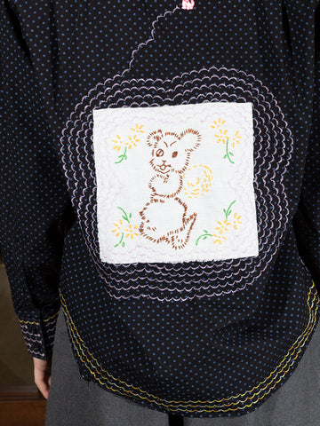 Cute Tender Memory Travelling Bear Button Up