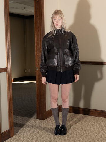 Dunst Stand Collared Leather Jacket